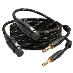 BEZOKABEL XLR to 1/4 Cable, XLR Female to 1/4 Cable 25FT 2Pack, TRS to 1/4 in…