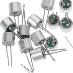 20 Pcs Cylinder Shape Mic Condenser Microphones Electret With Pins