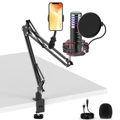 USB Condenser Microphone for PC PS4, PS5 Streaming Singing Podcast Studio, Co…