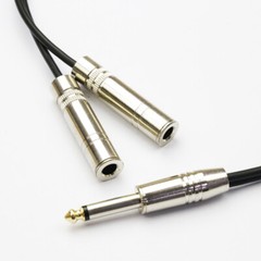 1/4″ TS Male Mono to Dual 1/4″ TS Female Mono Y Splitter 6.35mm Audio Cable