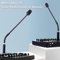 Professional Dynamic Gooseneck Microphone with XLR 16 Inch DJ Mic Podium