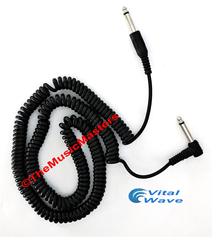 20′ ft 1/4″ M-M Coiled „L“ Guitar Instrument Amp Audio Sound Cable Wire VWLTW