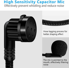 VOVIGGOL 2Pcs Microphone Headset Mic, Flexible Wired Boom for Voice Amplifier, 3