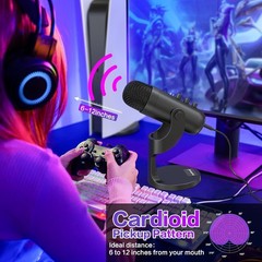 Versatile Podcast & Streaming Microphone with Adjustable Gain and Mute Functions