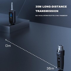 Wireless XLR Transmitter Receiver 2.4GHz Built-in Rechargeable Battery – 30m