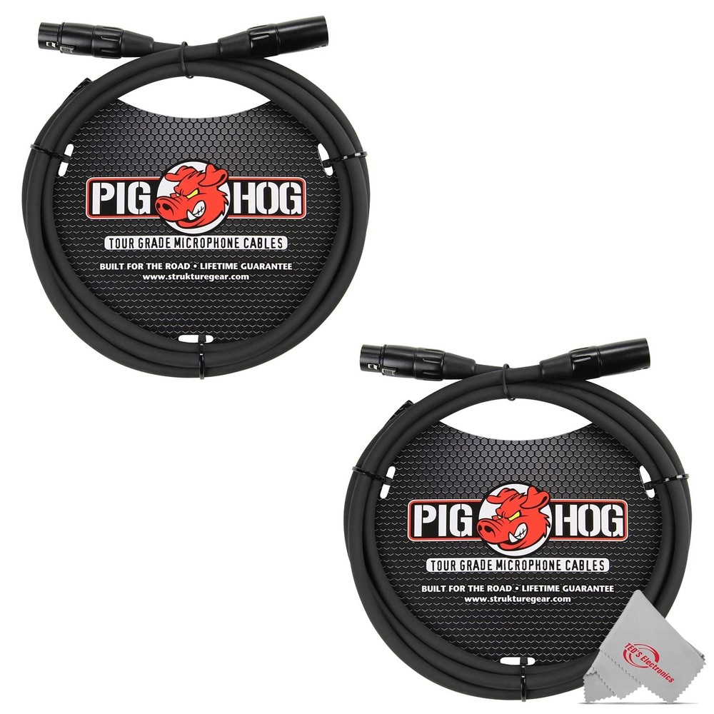 Pig Hog PHM6 8mm Mic Cable, 6ft XLR – 2 Pack