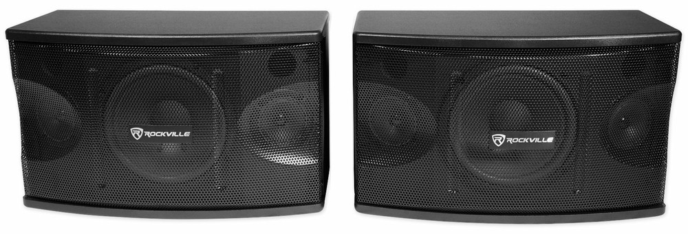 Pair Rockville KPS80 8″ 3-Way 800 Watt Karaoke/Pro Speakers+Wall Brackets / MDF!