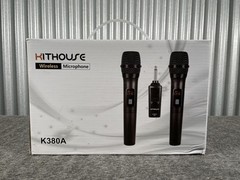 Kithouse K380A Wireless Microphone Dual Black Handheld Mics Bluetooth 1/4in TS