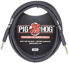 8x Pig Hog Tour Grade 10ft Instrument Cable 1/4″ – 1/4″ Straight Connectors PH10