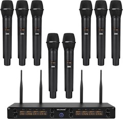 MELONARE 8-Channel Wireless Microphone System UHF 500MHz