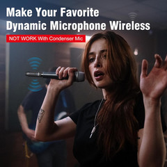 2.4G Wireless Microphone System with XLR Adapter for Dynamic Mics & Mixers