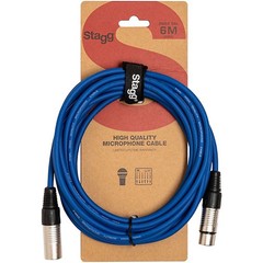 Stagg XLR Microphone Cable 20 ft. Assorted Colors Blue