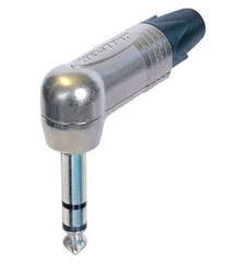 Neutrik NP3RX Stereo Right Angle 1/4in Plug with Nickel Contacts & Silver Shell