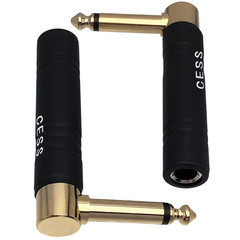 CESS-190 Guitar Plug Adapter Right Angle 1/4 Inch TS Female to 1/4 Inch TS Male,