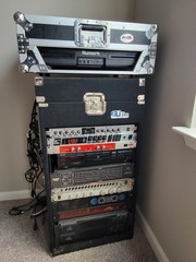 Behringer PA Speaker System w/ Numark DJ Controller Rack, Wired, Black