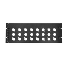 4u Space Hinged ATA Rack Case Panel w/ 24 D Connector Punchout Holes