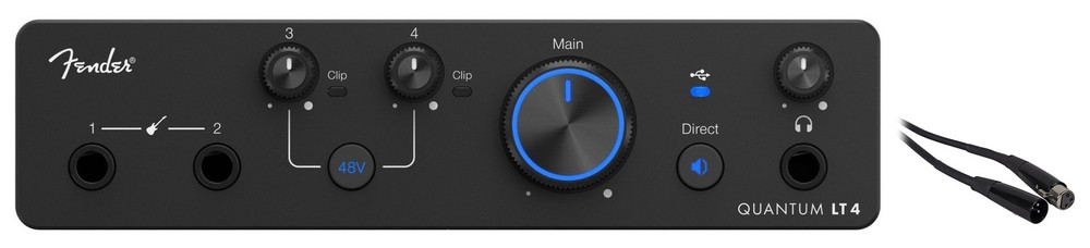 Fender Quantum LT 4 USB-C 4×2 Bus Powered Recording Interface+XLR Cable
