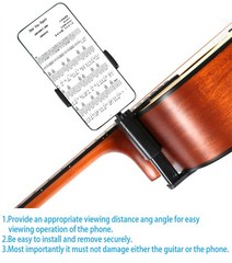 Guitar Phone Holder Adjustable & Rotatable Guitar Mount for Guitars Ukulele Bass