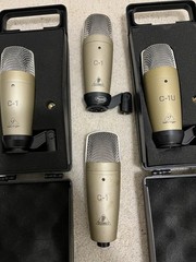 Behringer C-1 Gold Condenser Microphone, Mountable, XLR 3-Pin (Set of 4)