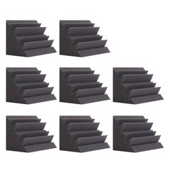 8 Pack – Bass Traps Acoustic Foam 8 x 8 x 12 Inches, 8 Pack-Black Trap