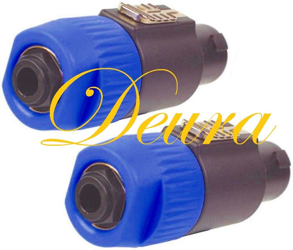 2 Pack of 1/4 Inch Female to Speakon Speaker Plug Adapters – 2 Pole and 4 Pole