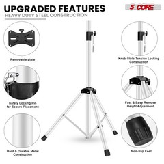 5Core Speaker Stand Tripod Tall Adjustable 72 Inch DJ Studio Monitor Stands Pole