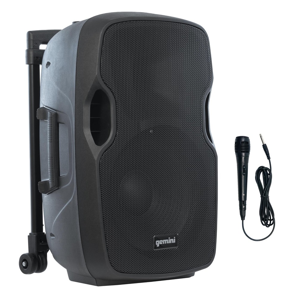 Gemini 12” Wireless Battery-Powered Bluetooth PA Speaker with 12 in, Black