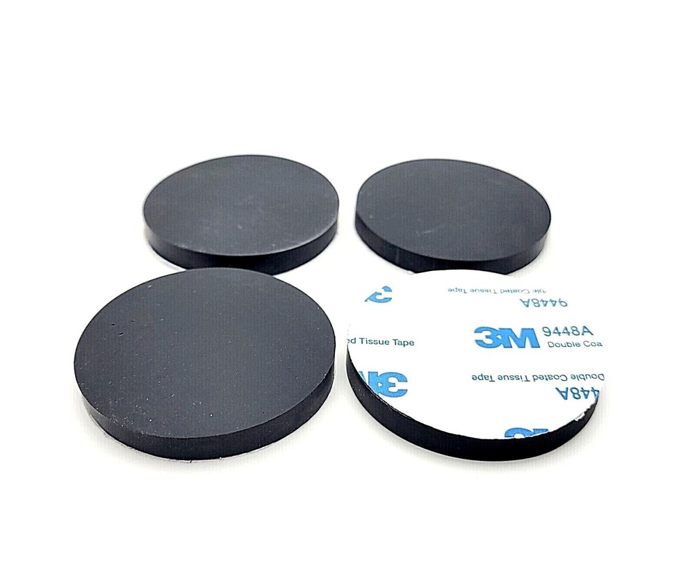 2″ Wide Round Rubber Stick on Feet Bumpers 1/4″ Thick 3M Adhesive Backing Pads