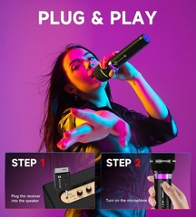Wireless Microphone, Rechargeable Wireless Microphones with One-to-One Chip Co..