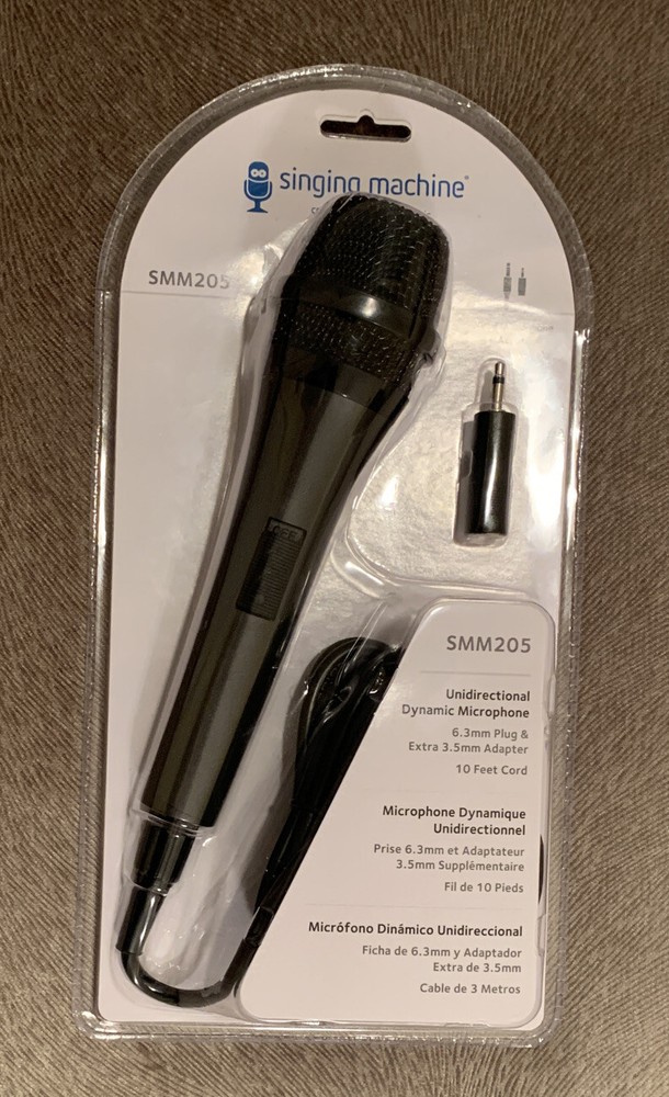 Singing Machine SMM 205 Unidirectional Dynamic Wired Microphone, Black #SMM205