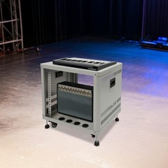 9U Grey Carbon Steel Server Rack Cabinet with Wheels for Studio Office
