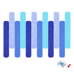 Acoustic Panels with 15 Push Pins (Dark Blue,Sky Blue,Blue,Light Blue)