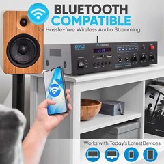 PYLE Wireless Bluetooth Karaoke Amplifier Home Car Bus Tours 300 Watts 2 Chan…