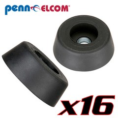 Sixteen Pack Penn Elcom 9120 Rubber Cabinet Foot 0.88″ Dia x 0.31″ H Heavy-duty