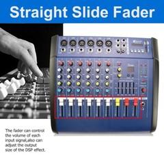 4 Channel Amplifier Audio Mixer, 250w Sound Mixer With Dual Wireless Mic, Sound