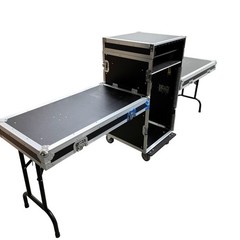 Three-door aviation case w/ mixer stand none shockproof Movable Rack for Studio