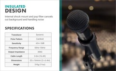 Movo HV-M5 Dynamic Cardioid Vocal Microphone for Stage, Singing and Recording