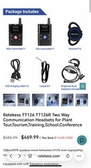 Retekess TT126 TT126R Two Way Communication Headsets for Plant Tour,Tourism, etc
