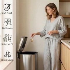 12 Pack Transparent Wall Protector Behind Trash Can, Adhesive Trash Can Wall …