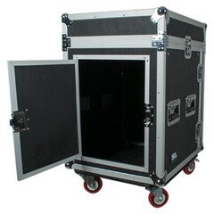 12 Space Rack Case with Slant Mixer Top and Casters – Amp Effect PA/DJ Pro Audio