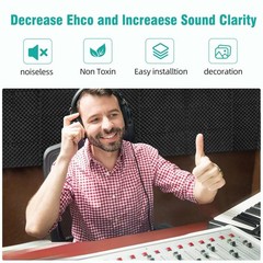 24 Pack Sound Absorbing Foam Panels 12″x12″ High Density Fire Resistant Acoustic