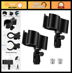 Adjustable Microphone Clips for 1.26″ to 2.3″ Mics | Premium ABS, Sponge Protect