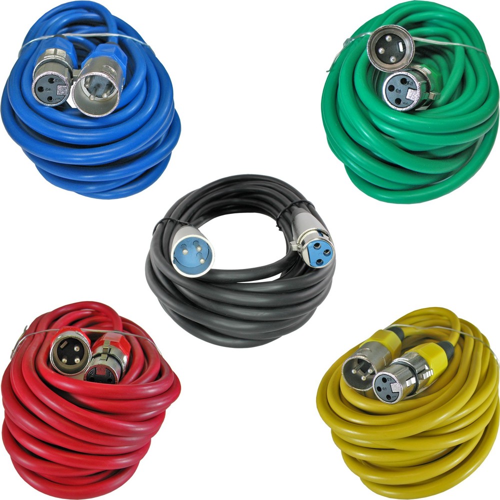 5 pack 6 ft foot feet pro audio xlr mic microphone extension cables patch cords
