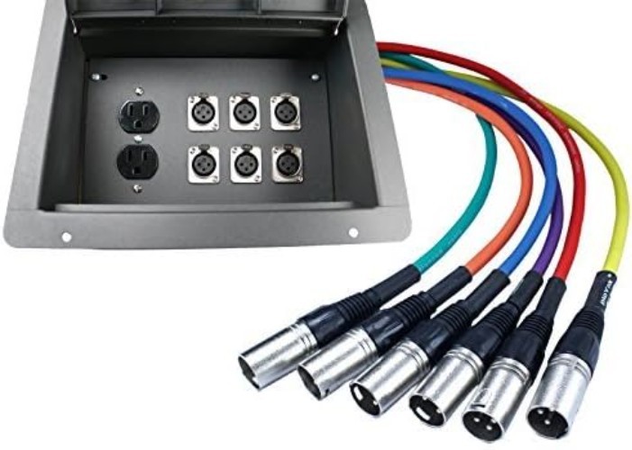 Advance MCS Electronics Recessed Floor Box 6 XLR 110V Electric