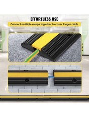 VEVOR 1-Channel Rubber Cable Protector Ramps 22046 lbs. Loading Cable (4-Pieces)