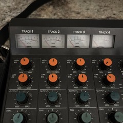 ROSS 4×4 4-Track Mixer Recorder Deck Cassette Player w/Power Supply and Case
