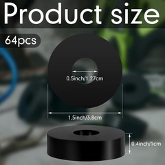 Mechanical Vibration Damping Pads, 1.5 Inch Rubber Washers for Audio Equipment