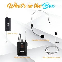 Pyle UHF Wireless Microphone System Kit – Portable Professional Black