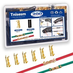 Tnisesm 200Pcs U Shape Copper Ring Terminals,Open Barrel 100Pcs Terminals
