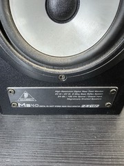 Behringer MS40 Powered Studio Monitors, Working, Tear In Speaker Sold AS IS